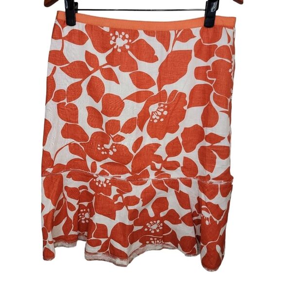 J. Crew Nwot Floral Tiered Linen Skirt size 8 - Picture 2 of 7